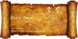 Kuri Imre névjegykártya